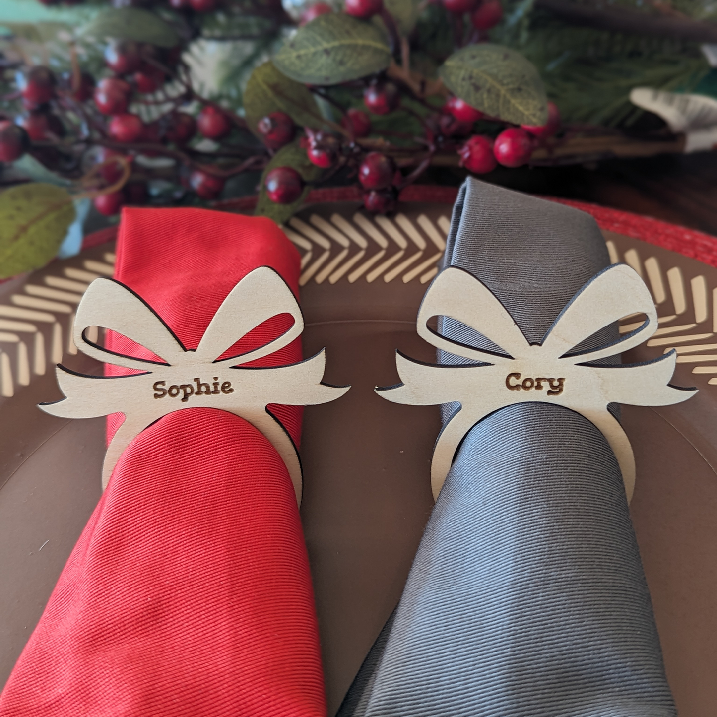 Personalized Gift Bow Napkin Ring