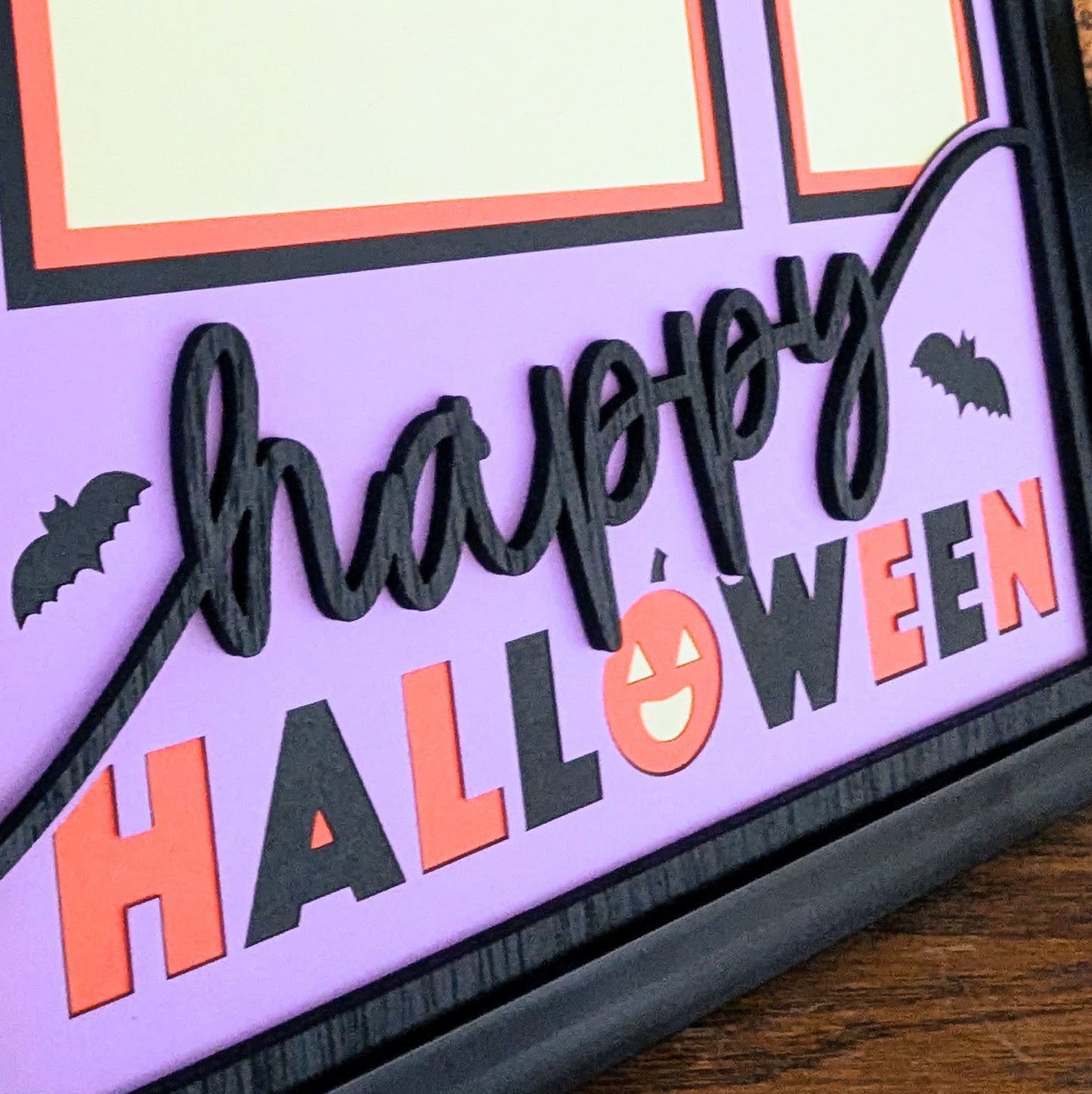 Halloween Frame - Layered Wood & Cardstock (8"x8")