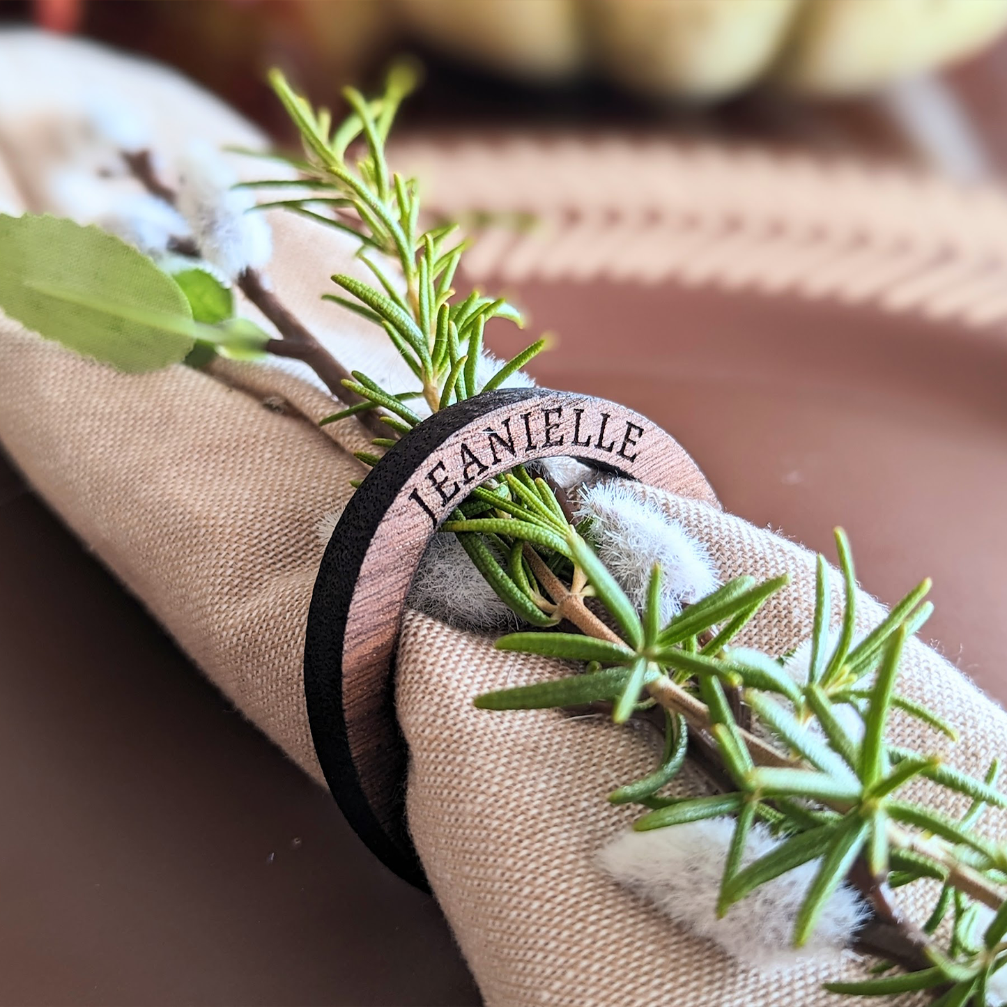 Personalized Real Walnut Napkin Ring