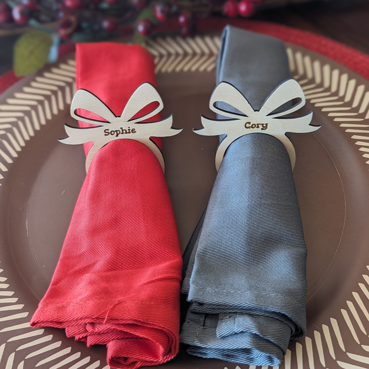 Personalized Gift Bow Napkin Ring