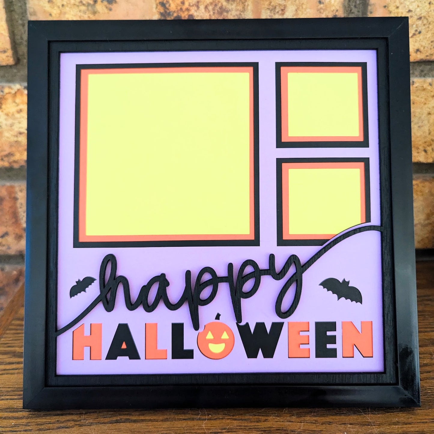 Halloween Frame - Layered Wood & Cardstock (8"x8")