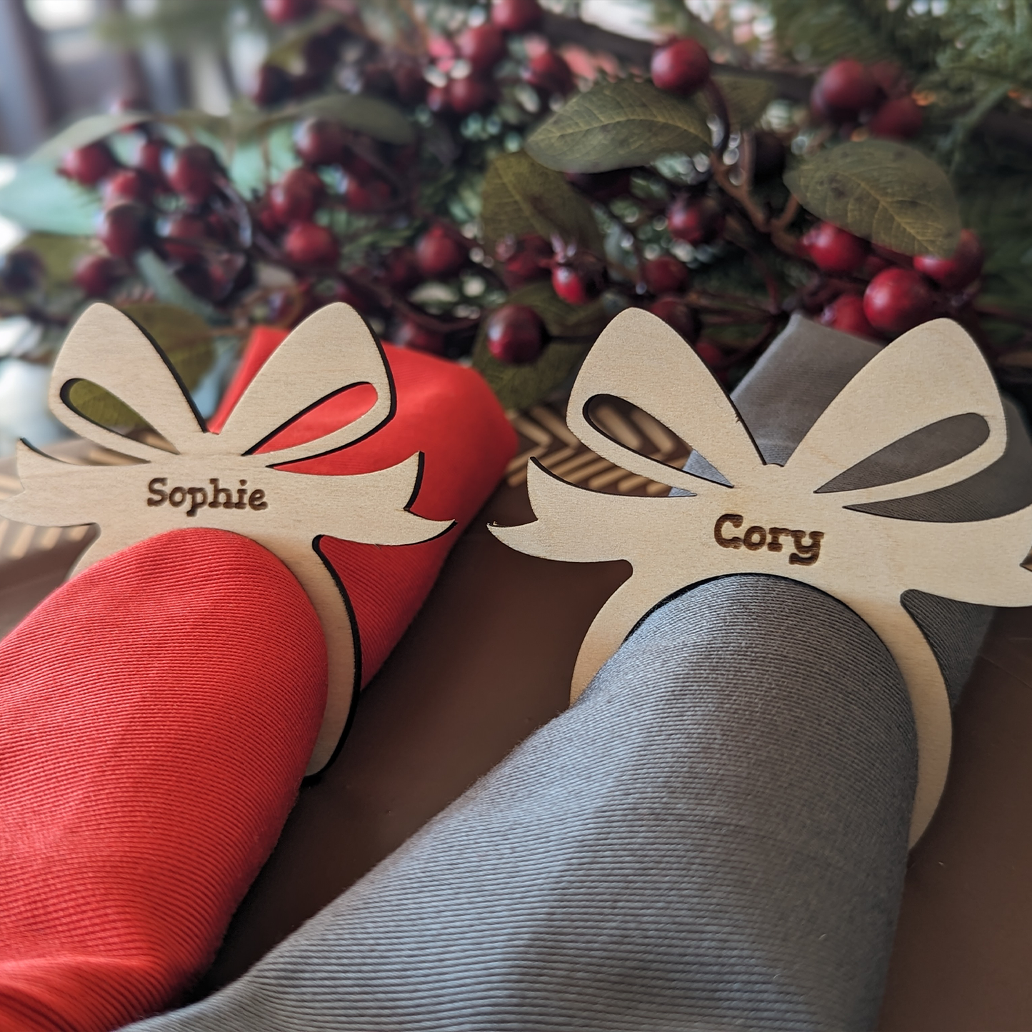 Personalized Gift Bow Napkin Ring