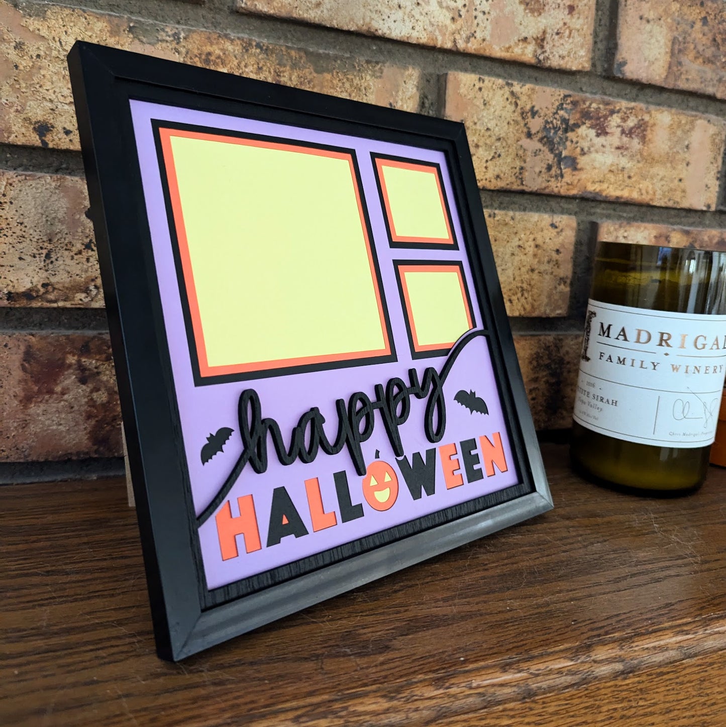 Halloween Frame - Layered Wood & Cardstock (8"x8")