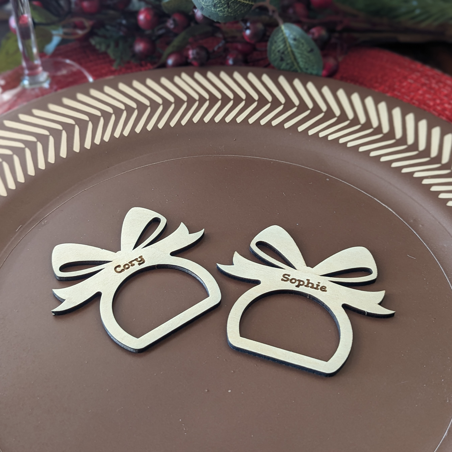 Personalized Gift Bow Napkin Ring