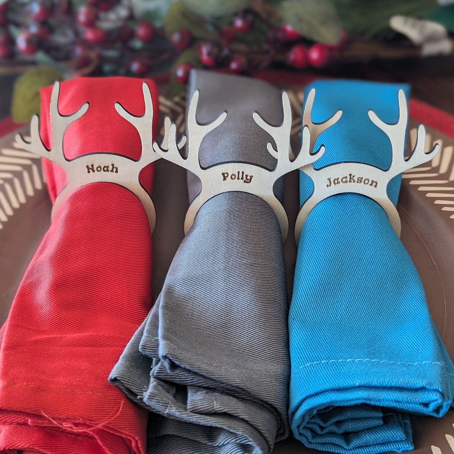 Personalized Antlers Napkin Ring