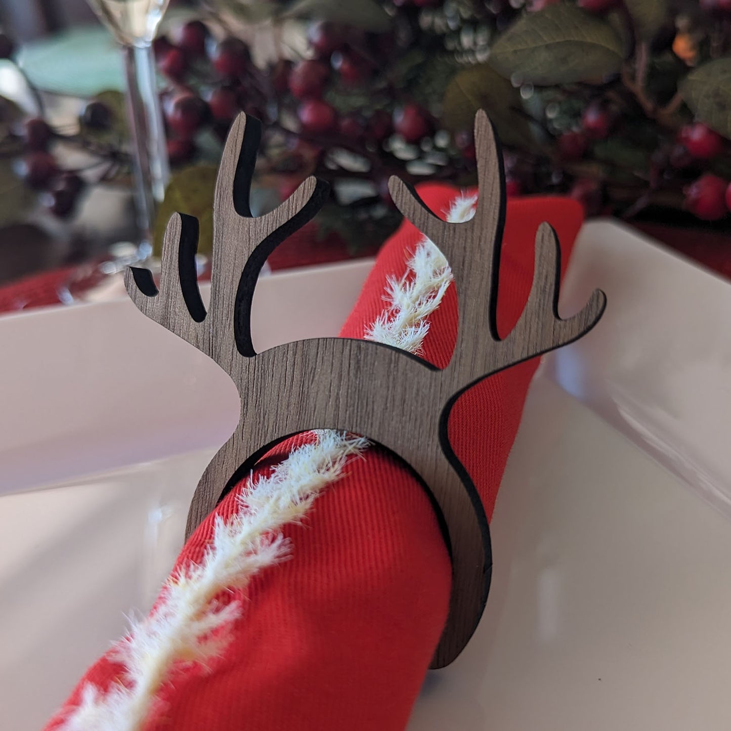 Walnut Antler Napkin Ring