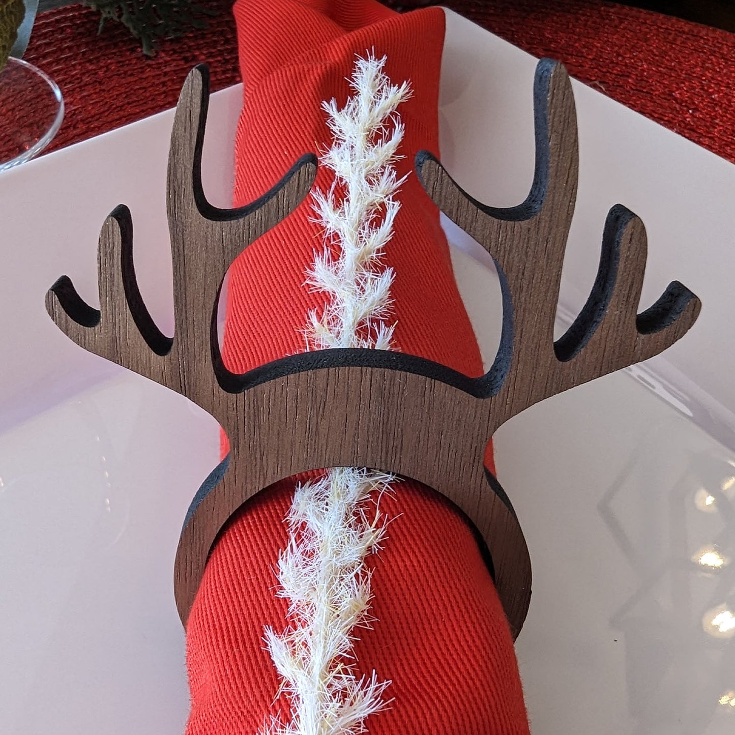 Walnut Antler Napkin Ring