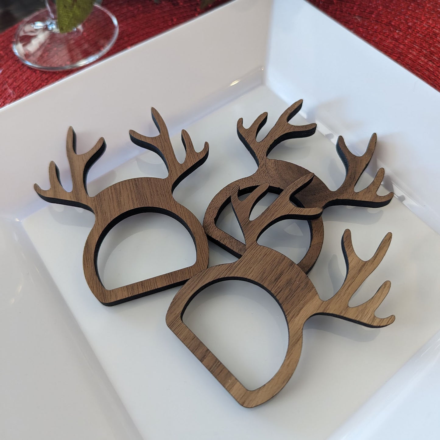 Walnut Antler Napkin Ring