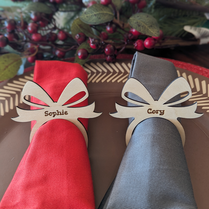 Personalized Gift Bow Napkin Ring