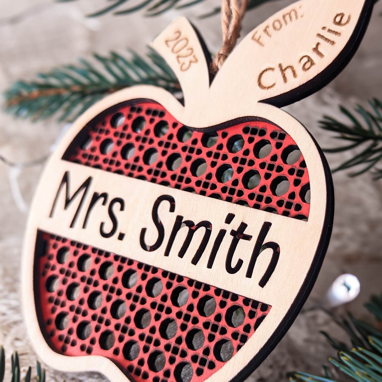 Teacher Apple Ornament