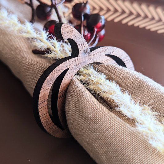 Pumpkin Napkin Ring - Real Walnut Wood
