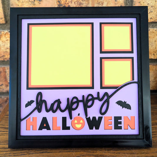 Halloween Frame - Layered Wood & Cardstock (8"x8")