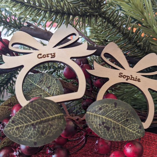 Personalized Gift Bow Napkin Ring