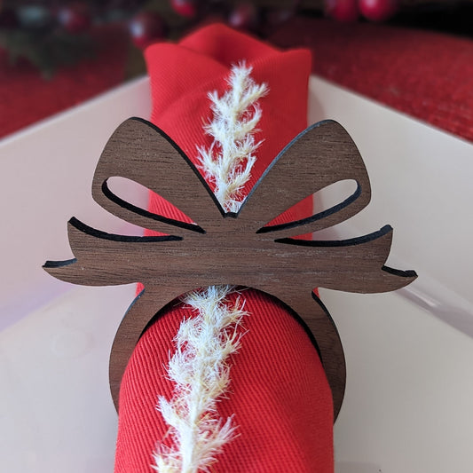 Walnut Gift Bow Napkin Ring