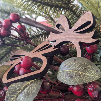 Walnut Gift Bow Napkin Ring