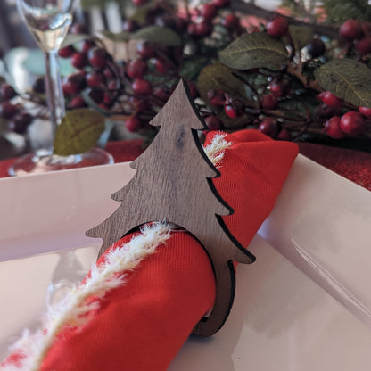 Walnut Christmas Tree Napkin Ring