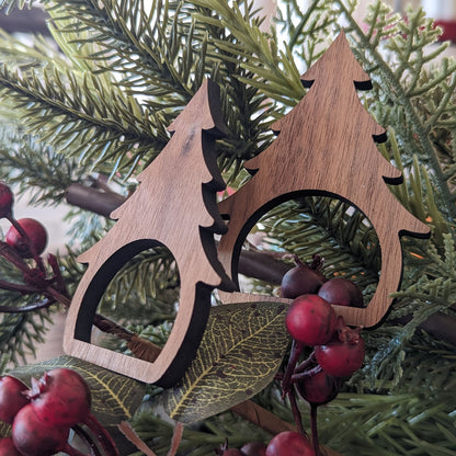 Walnut Christmas Tree Napkin Ring
